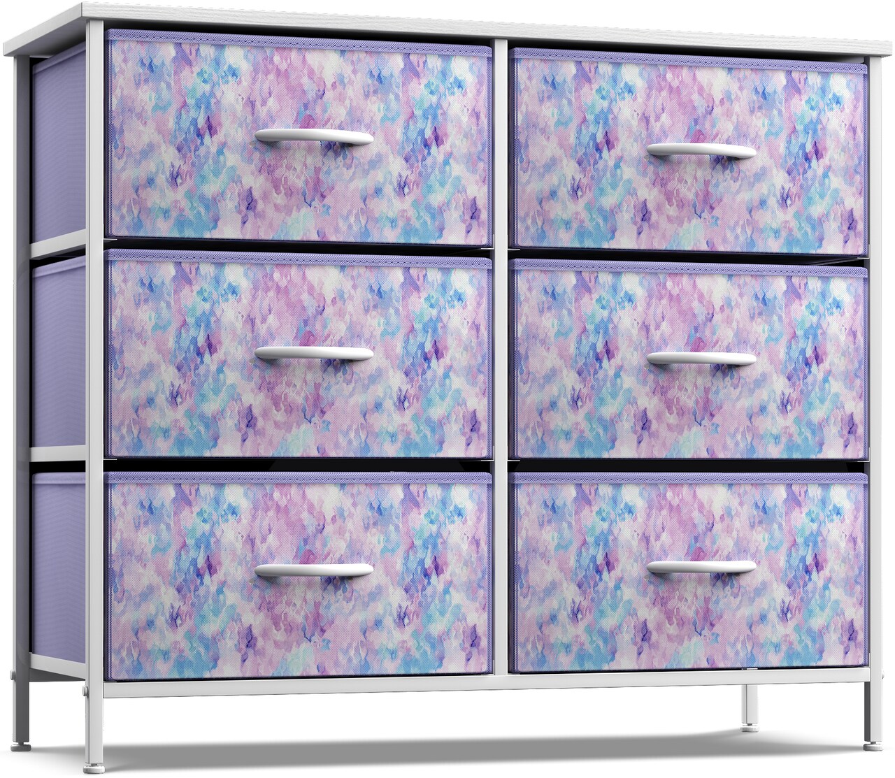Sorbus 6 Drawers Dresser- Storage Unit with Steel Frame, Wood Top, Fabric Bins - for Bedroom, Closet, Office and more